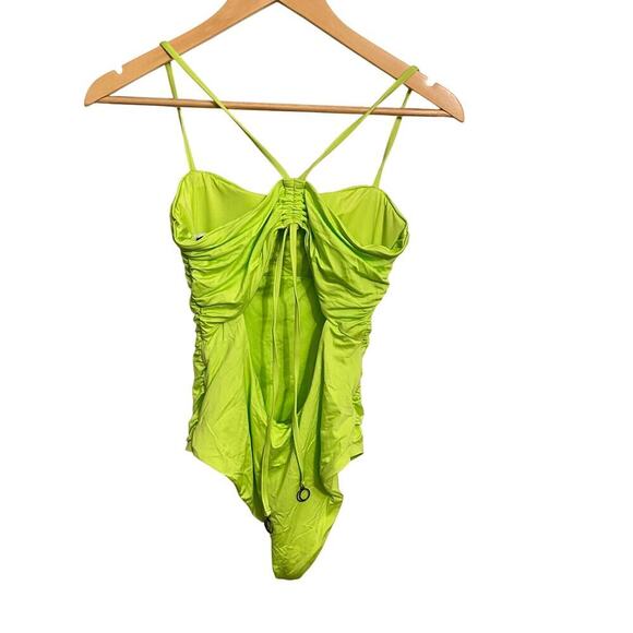 SOLUNA Skies One Piece Shirred Side Swimsuit Lime M - Picture 5 of 10